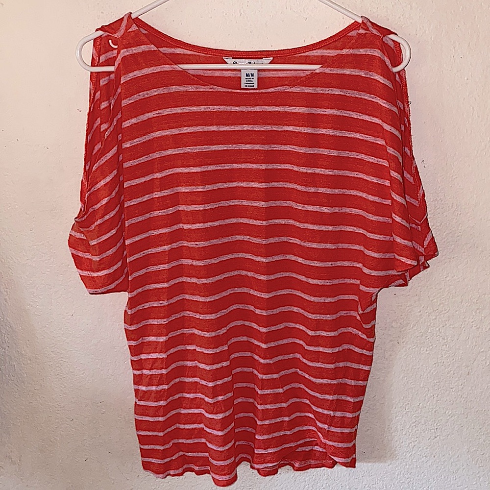 Tommy Bahama striped cold shoulder t-shirt